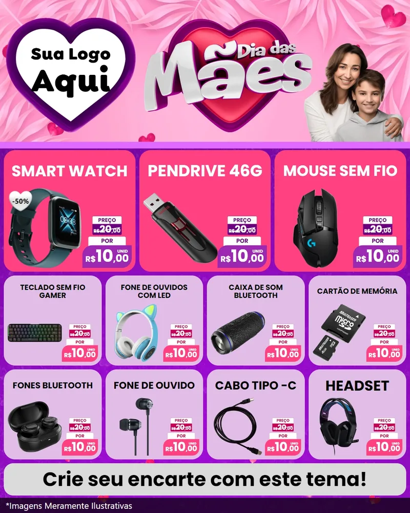 Modelo de Rede Social para Feed Instagram com o tema Dia das Mães para Informática