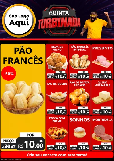 Modelo de Encarte para Encarte A4 Vertical com o tema Quinta Turbinada para Padaria
