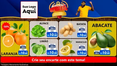 Modelo de TV para TV Horizontal com o tema Notificação de Oferta para Hortifrúti