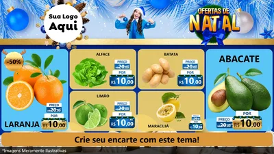 Modelo de TV para TV Horizontal com o tema Ofertas de Natal para Hortifrúti