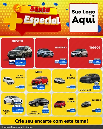 Modelo de Rede Social para Feed Instagram com o tema Sexta Mais Especial para Concessionaria de Carros
