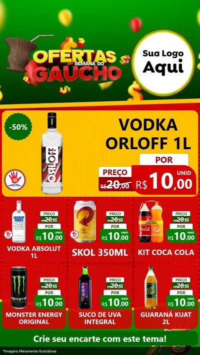 Modelo de Rede Social para Stories com o tema Ofertas Semana Do Gaúcho para Distribuidora de bebidas