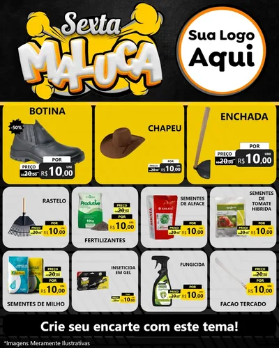Modelo de Rede Social para Feed Instagram com o tema Sexta Maluca para Agropecuária