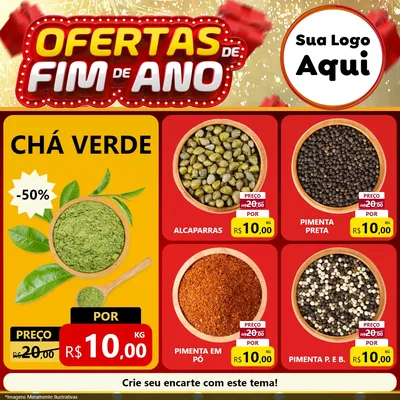 Modelo de Rede Social para Feed Facebook com o tema Ofertas de Fim de Ano para Produtos Naturais