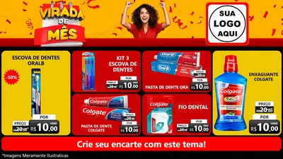 Modelo de TV para TV Horizontal com o tema Virada de Mês para Higiene Pessoal