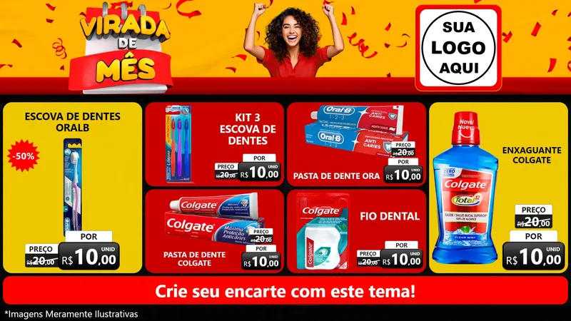 Modelo de TV para TV Horizontal com o tema Virada de Mês para Higiene Pessoal