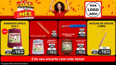 Modelo de TV para TV Horizontal com o tema Virada de Mês para Armarinho e Aviamentos