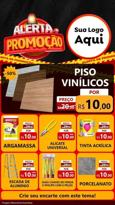 Modelo de Rede Social para Stories com o tema Alerta de Promoção para Material para Construção