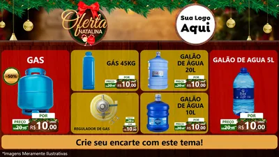 Modelo de TV para TV Horizontal com o tema Ofertas Natalina para Água e gás