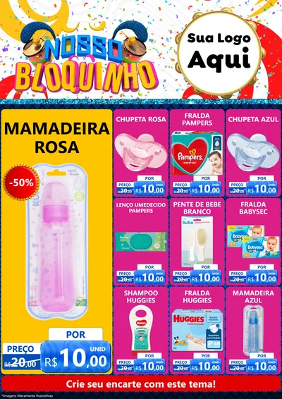 Modelo de Encarte para Encarte A4 Vertical com o tema Nosso Bloquinho para Bebês