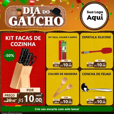Modelo de Rede Social para Feed Facebook com o tema Dia do Gaúcho para Utilidades Domésticas