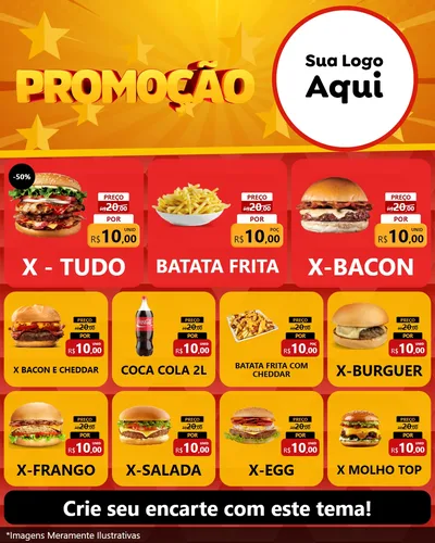 Modelo de Rede Social para Feed Instagram com o tema Promoção para Hamburgueria