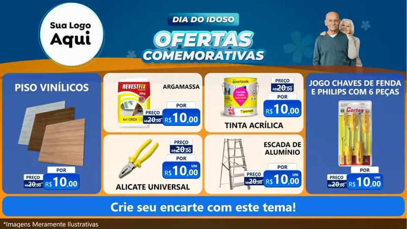 Modelo de TV para TV Horizontal com o tema Dia do Idoso para Material para Construção