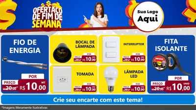 Modelo de TV para TV Horizontal com o tema Ofertaço de Fim de Semana para Materiais Elétricos