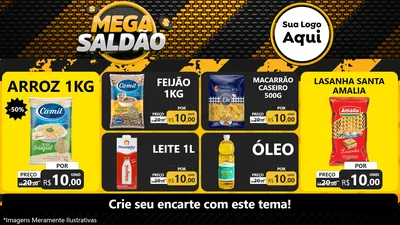Modelo de TV para TV Horizontal com o tema Mega Saldão para Supermercado