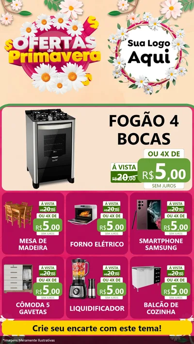 Modelo de Rede Social para Stories com o tema Ofertas de Primavera para Móveis e Eletro