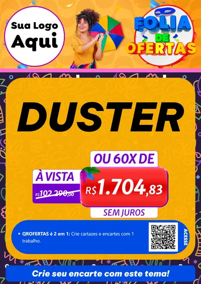 Modelo de Cartaz para Cartaz A4 Vertical com o tema Folia de Ofertas para Concessionaria de Carros