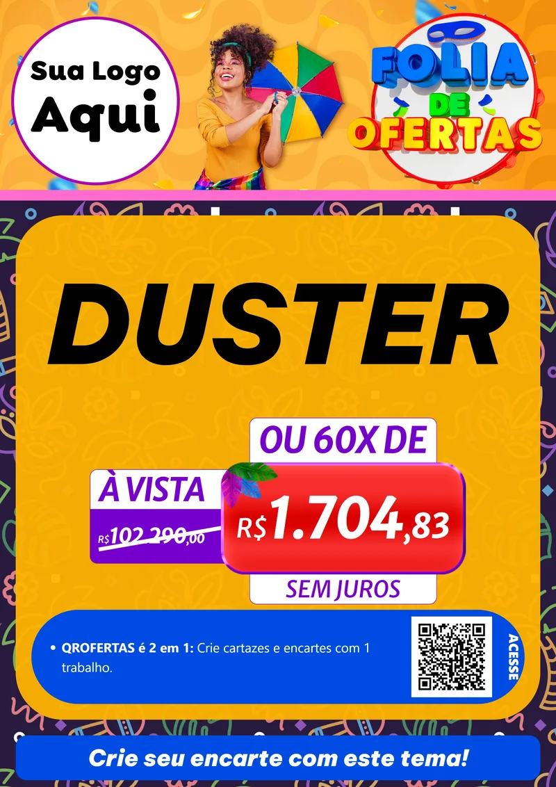 Modelo de Cartaz para Cartaz A4 Vertical com o tema Folia de Ofertas para Concessionaria de Carros
