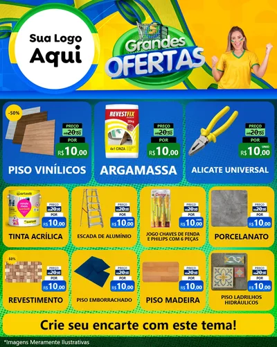 Modelo de Rede Social para Feed Instagram com o tema Grandes Ofertas para Material para Construção