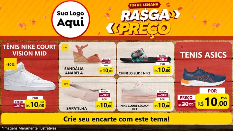 Modelo de TV para TV Horizontal com o tema Fim de Semana Rasga Preços para Calçados