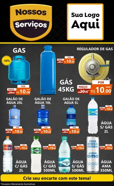 Modelo de Encarte para Encarte Grande com o tema Nossos Serviços para Água e gás