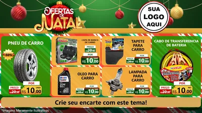 Modelo de TV para TV Horizontal com o tema Ofertas de Natal para Auto peças