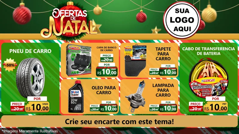 Modelo de TV para TV Horizontal com o tema Ofertas de Natal para Auto peças