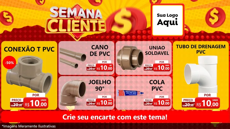 Modelo de TV para TV Horizontal com o tema Semana do Cliente para Tubos e conexões