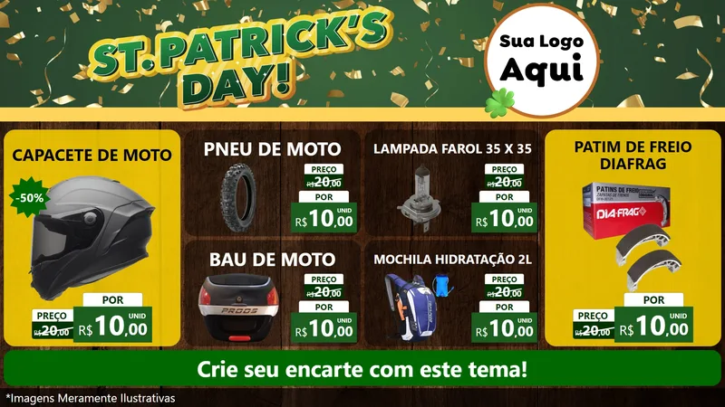 Modelo de TV para TV Horizontal com o tema St Patriks Day para Moto peças