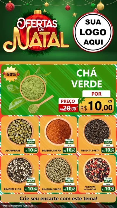 Modelo de Rede Social para Stories com o tema Ofertas de Natal para Produtos Naturais