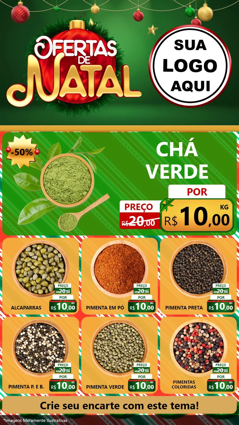 Modelo de Rede Social para Stories com o tema Ofertas de Natal para Produtos Naturais