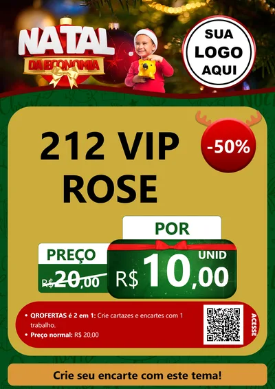 Modelo de Cartaz para Cartaz A4 Vertical com o tema Natal da Economia para Perfumes