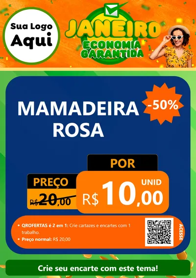 Modelo de Cartaz para Cartaz A4 Vertical com o tema Janeiro - Economia Garantida para Bebês