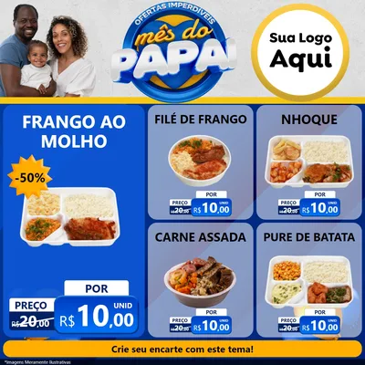 Modelo de Rede Social para Feed Facebook com o tema Ofertas Imperdíveis Mês Do Papai para Restaurante