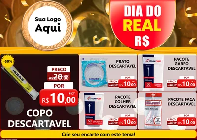 Modelo de Encarte para Encarte A4 Horizontal com o tema Dia do Real para Embalagens