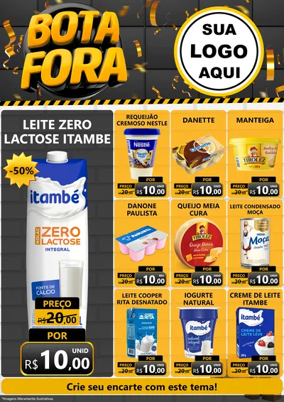 Modelo de Encarte para Encarte A4 Vertical com o tema Bota Fora para Frios e Laticínios