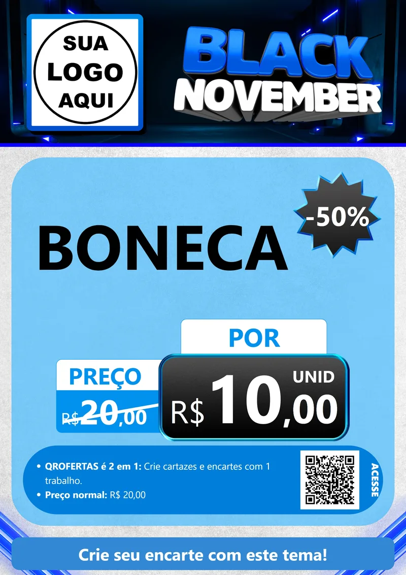 Modelo de Cartaz para Cartaz A4 Vertical com o tema Black November para Brinquedos