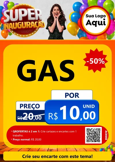 Modelo de Cartaz para Cartaz A4 Vertical com o tema Super Inauguração para Água e gás