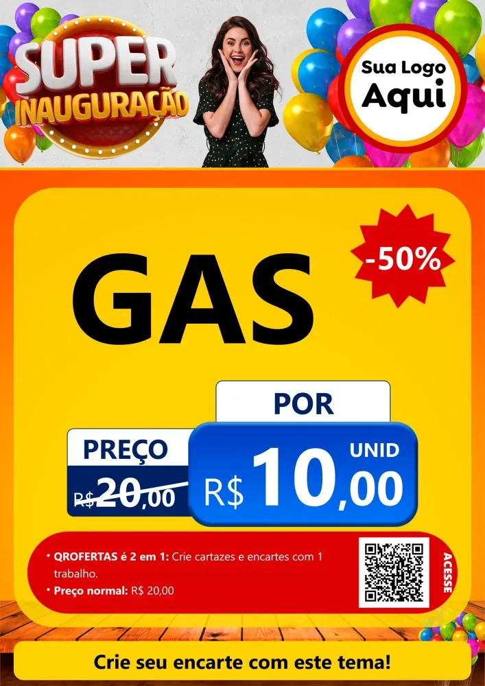 Modelo de Cartaz para Cartaz A4 Vertical com o tema Super Inauguração para Água e gás