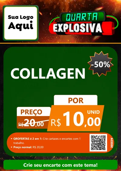 Modelo de Cartaz para Cartaz A4 Vertical com o tema Quarta Explosiva para Suplementos alimentares