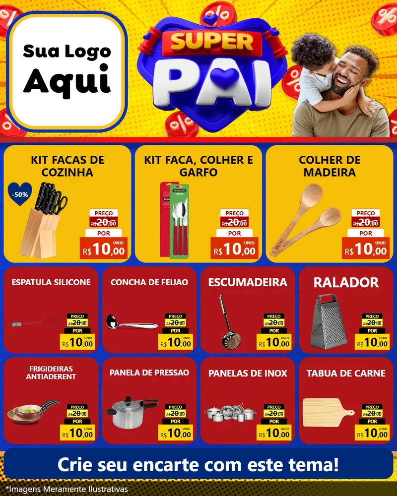 Modelo de Rede Social para Feed Instagram com o tema Super Pai para Utilidades Domésticas