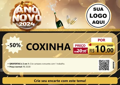 Modelo de Cartaz para Cartaz A4 Horizontal com o tema Feliz Ano Novo 2027 para Salgadaria