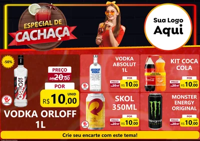 Modelo de Encarte para Encarte A4 Horizontal com o tema Especial de Cachaça para Distribuidora de bebidas