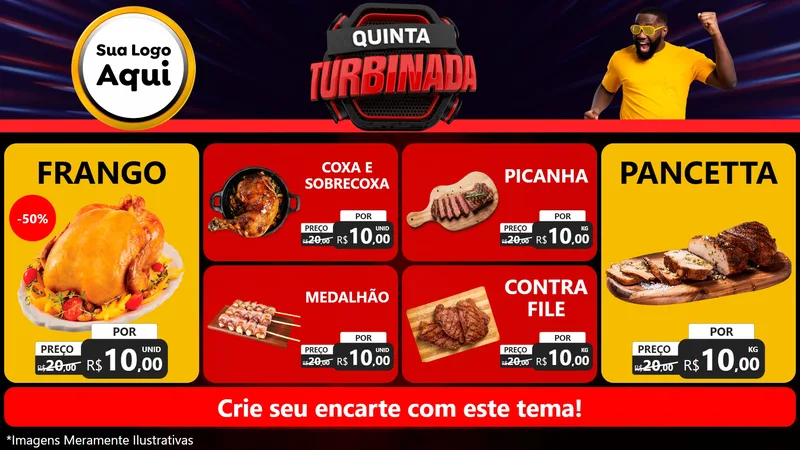 Modelo de TV para TV Horizontal com o tema Quinta Turbinada para Assados