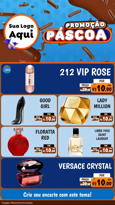 Modelo de TV para TV Vertical com o tema Promoção Páscoa para Perfumes