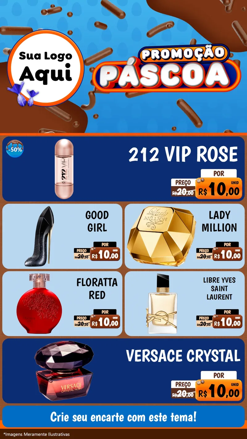Modelo de TV para TV Vertical com o tema Promoção Páscoa para Perfumes