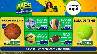 Modelo de TV para TV Horizontal com o tema Mês da Independência para Artigos Esportivos