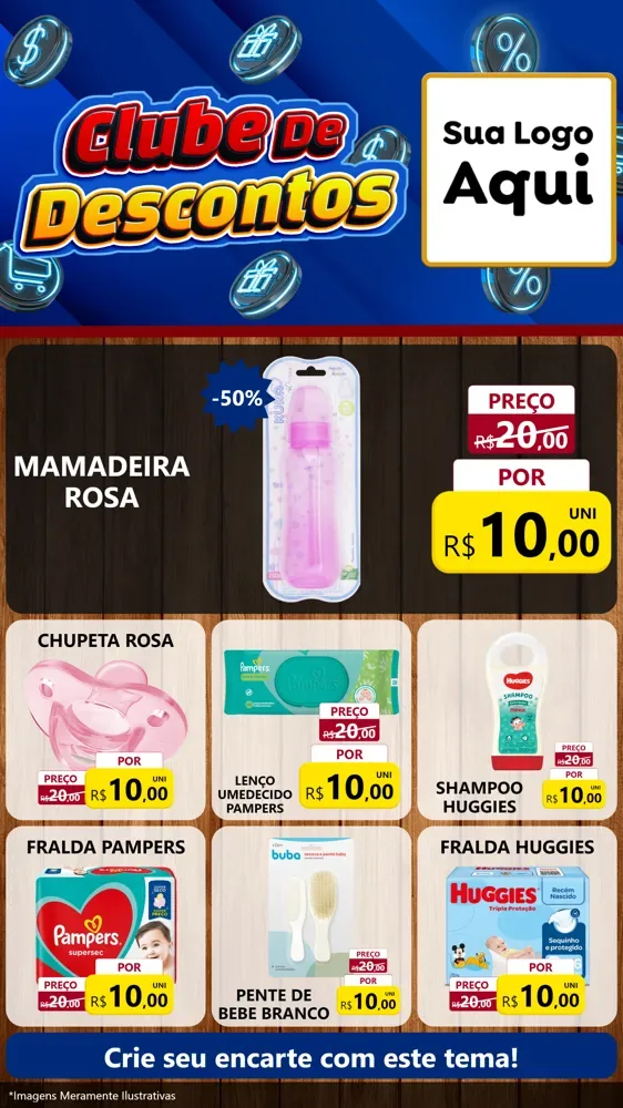 Modelo de Rede Social para Stories com o tema Clube de Descontos para Bebês