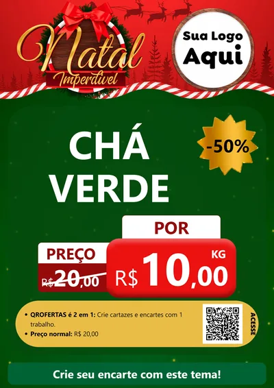 Modelo de Cartaz para Cartaz A4 Vertical com o tema Natal Imperdível para Produtos Naturais