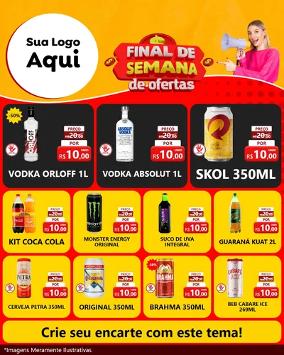 Modelo de Rede Social para Feed Instagram com o tema Final de Semana de Ofertas para Distribuidora de bebidas